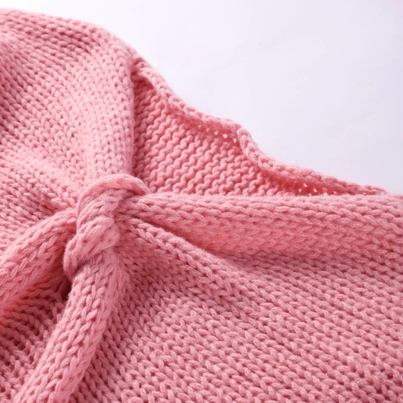 Oversize Sweater Women Loose Lazy Lace Up Bow Knit Pullover Female 2024 Autumn - Picture 4 of 6